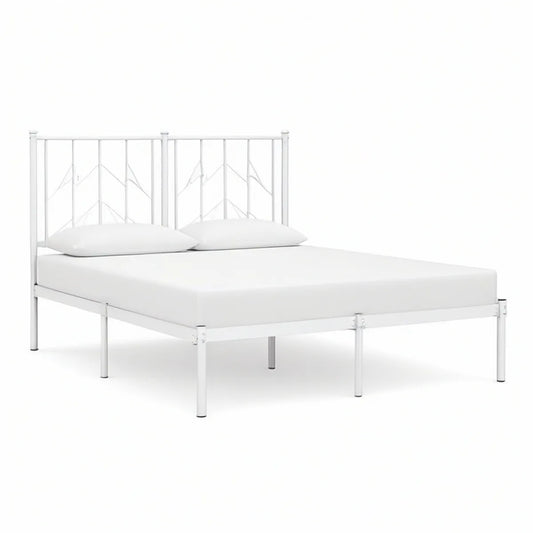 Weisses Stahlbettgestell 140 x 200 cm, 144 x 207 x 96 cm