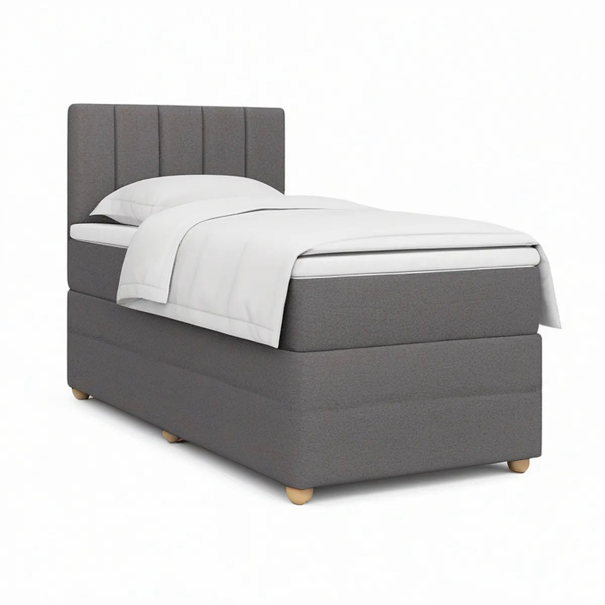 Gepolstertes Einzelbett 90 x 200 cm in Grau